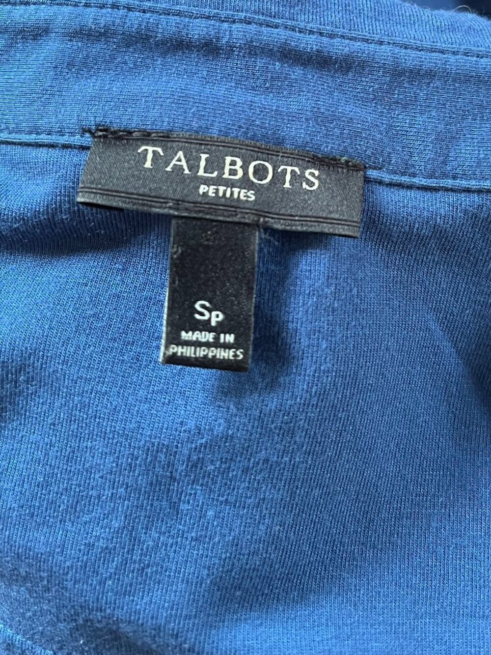 Talbots Slate Blue Jersey Knit Belted Button Front Shirt Dress Women's - SP
